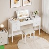 3-in-1 Small Vanity Desk with Flip Top Mirror & LED Lights Makeup Vanity Table Set with 5 Drawers - 3 of 4