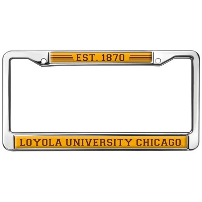 Loyola Chicago School Logo Full Size Standard License Plate Metal Frame