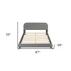HomeRoots Gray Tufted Velvet Upholstered Queen Bed Frame - 3 of 4