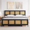 Whizmax Four Size Bed Frame with Rattan Headboard and Footboard, Rattan Platform Bed Frame, Mattress Foundation, No Box Spring Needed, Black - 2 of 4