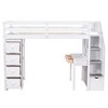 Whisen Modern Design Twin Size Wooden Loft Bed with Storage Drawers, Desk and Stairs - 4 of 4