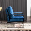 CAVINAS PU Leather/Microfiber/Velvet Upholstered Accent Chair with Metal Frame,Mid Century Arm Chair with Cushion for Bedroom,Reading Room - 4 of 4