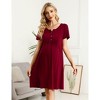 Coolmee Womens Maternity Dress Short Sleeve Midi Summer Dresses Nursing Casual Solid Color Button Down Breastfeeding Dress Clothes - 3 of 4