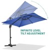 10ftx10ft Cantilever Patio Umbrella with Base,umbrella outdoor patio, 360 Rotation - 4 of 4