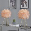 Maxax Pink Feather Table Lamp Set of 2 - 2 of 4