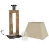Sunnydaze 31" H Open Rectangle Slate Outdoor Table Lamp - 4 of 4