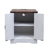 Sapphtopaz Contemporary Mobile Coffee Table Sofa Side Table End Table with Lockable Wheels Center Table for Living Room, Office - 3 of 4