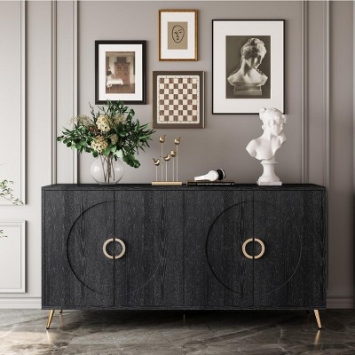 Wooden Cabinet With 4 Door For Living Room,Kitchen Cabinet,Storage Cabinets,Dining Room Furniture,Indoor Furniture-Maison Boucle