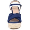 BLISSFUL STEP Women's Crisscross Strap Ankle Strap Open Toe Wedge Heel Sandals - 2 of 4