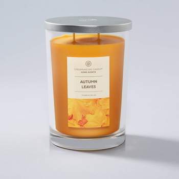 2-Wick 19oz Glass Jar Autumn Leaves Candle - Home Scents