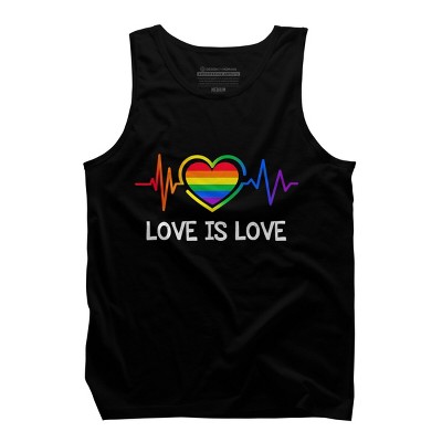 Adult Design By Humans Love is Love Pride Heartbeat By TeeGiver Tank Top