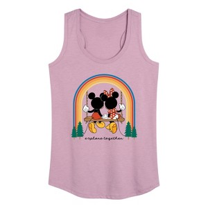 Women's - Disney - Explore Together Rainbow Graphic Racerback Tank - 1 of 4