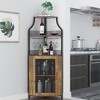Corner Bar Cabinet, Wine Bar Cabinet with Large Storage Space and Detachable Wine Rack - 2 of 4