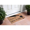 HomeRoots 18" X 30" Brown and Black Coir Come In Wine a Little Outdoor Door Mat - 2 of 4