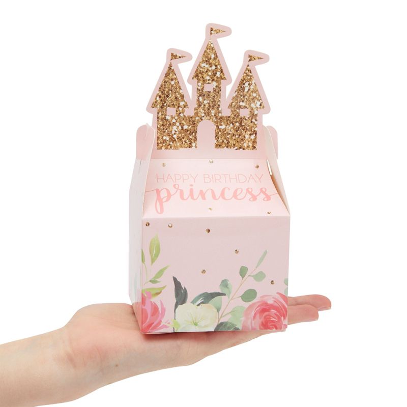 Sparkle and Bash 36 Pack Mini Princess Castle Pink Party Favor Boxes for Girls Birthday, 3.5 x 3.5 x 7.5 In, 3 of 9