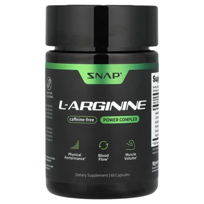 Snap Supplements L-Arginine, Caffeine-Free, 60 Capsules