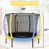 Zevemomo 60" Kids Indoor Trampoline with Safety Net, Basketball Hoop, Dartboard & Ocean Balls, Mini Pumpkin Trampoline for Girls & Boys - 4 of 4