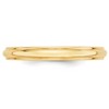 Black Bow Jewelry 2.5mm to 6mm 14K Yellow Gold Half Round Ridged Edge Standard Fit Band - 3 of 4