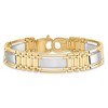 Black Bow Jewelry Men's 12.5mm 14k Two Tone Gold Polished & Satin Link Bracelet, 8.5 In. - 3 of 4