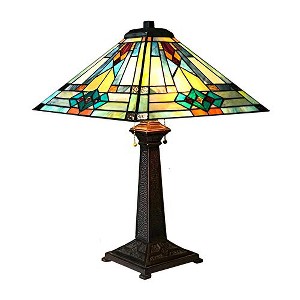 Chloe Lighting GENESIS Victorian 2 Light Antique Dark Bronze Table Lamp 17 Shade - 1 of 4