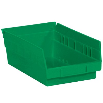 Box Partners Plastic Shelf Bin Boxes 11 5/8" x 6 5/8" x 4" Green 30/Case BINPS103G