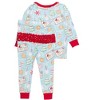 RuffleButts SoftSnooze Toddler Girls Holiday Ruffle Long Sleeve Pajama Set - 2 of 2