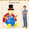 Costway 6 FT Thanksgiving Inflatable Turkey Harvest Day Decoration for Lawn w/Lights - 4 of 4