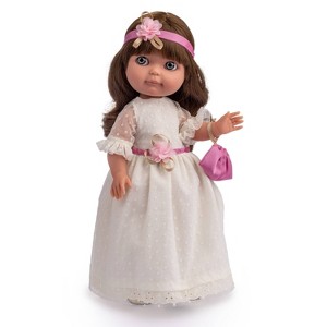 JC Toys Chloe 15" Royal Collection Fashion Doll Long Brown Hair All vinyl Posable Doll - 1 of 4