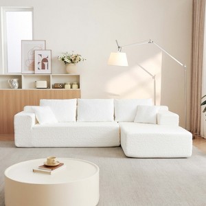 TiramisuBest 104 Inch Cloud Sectional Couch Chenille L Shape Chaise Deep Seat Modular Sofa Vacuum Compressed 5 Pillow Wrinkle Free - 1 of 4