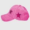 Anna-Kaci Women's Distressed Baseball Cap with Glitter Star Patches - 2 of 4