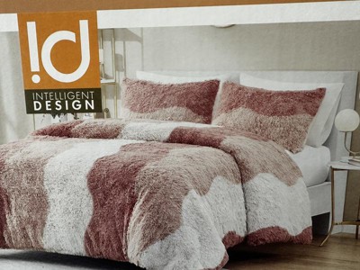 Intelligent Design 3pc Full/queen Extra Long Rachel Ombre Shaggy Comforter  Bedding Set Blush : Target