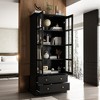 FUFU&GAGA Glass - Door Storage Cabinet Bookcase: Display & Organize – Perfect for Home Display Cabinet - 3 of 4