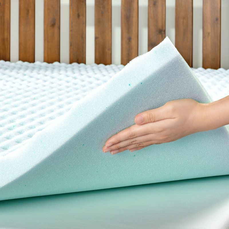 Mellow Egg Crate Memory Foam Cooling Gel Infusion 2" Mattress Topper, 5 of 10