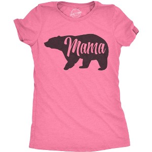 Womens Mama Bear T shirt Cute Funny Best Mom of Boys Girls Cool Mother Tee - Crazy Dog Women's T Shirt - 1 of 4