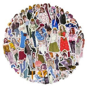 Wrapables Fashion Women People Vinyl Stickers for Scrapbooking, Journaling, Water Bottles - 1 of 4