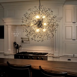 Rennnsan Lyvorra 19"W 9-Light Sputnik Dandelion Crystal Modern Glam Dimmable Chandelier - 1 of 4