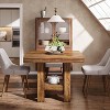 Lantine 31.5" Square Dining Table for 4, Small Kitchen Table with Shelf Storage for Apartments, Offices, Living Rooms, Restaurants, Brown - 3 of 4