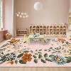 8x10 Pink Floral Area Rug Washable, Non-Slip Low Pile Carpet, Foldable Non-Shedding Rug for Living Room, Bedroom, Nursery, Office - 3 of 4