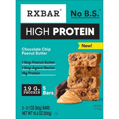 RXBAR High Protein Chocolate Chip Peanut Butter Protein Bars - 19g Protein - 10.5oz/5ct