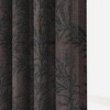 TWOAPGES Sarale Collection Linen Burgundy Leaves Print Pinch Pleat Curtain Unlined - 3 of 4