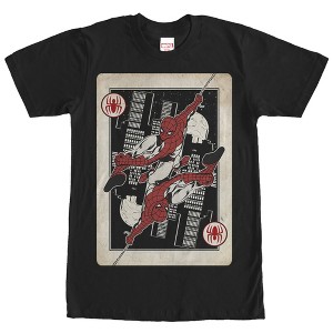 Men's Marvel Spider-Man Playing Card T-Shirt - 1 of 4