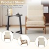 Karl Home High Back Solid Wood Armrest Backrest Iron Frame Linen Indoor Leisure Chair - 2 of 4