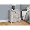 Monarch Specialties Accent Table Nightstand Storage Drawer End Side Table Bedroom Lamp Storage Grey Veneer Transitional - 2 of 4