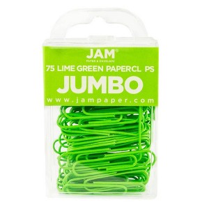 JAM Paper 2" 75pk Colorful Jumbo Paper Clips - Large - 1 of 3