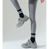 Anna-Kaci Women's 2-Pack Non-Slip Athletic Crew Socks with Ruffle Cuff and Stripe Detail Soft Stretch Fit - 3 of 4