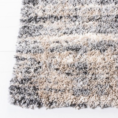 Fontana Gray and Ivory Shag Synthetic Area Rug
