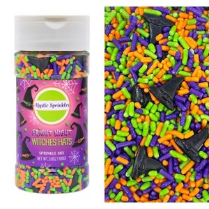Mystic Sprinkles Fright Night Witches Hats Sprinkle Mix 3.8oz - 1 of 4