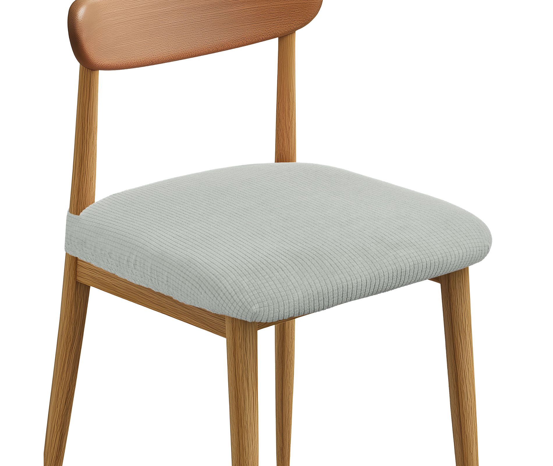 Unique Bargains Washable Stretch Soft Dining Chair Cushion Covers 2 Pcs Light Grey