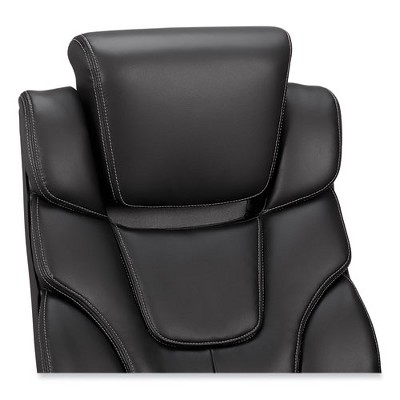 Black Leather High Back Executive Swivel Chair with Fixed Arms