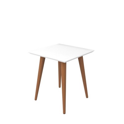 19.68" Utopia High Square End Table with Splayed Wooden Legs Gloss White - Manhattan Comfort